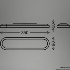 LED-væglampe til badeværelset Pil, sort, bredde 35 cm, plast