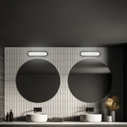 LED-væglampe til badeværelset Pil, sort, bredde 35 cm, plast