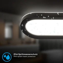 LED-væglampe til badeværelset Pil, sort, bredde 35 cm, plast