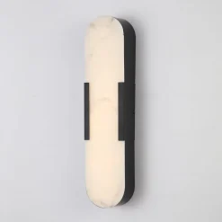 LED-væglampe til badeværelset Opaline, højde 50 cm, sort, metal/harpiks