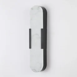 LED-væglampe til badeværelset Opaline, højde 50 cm, sort, metal/harpiks