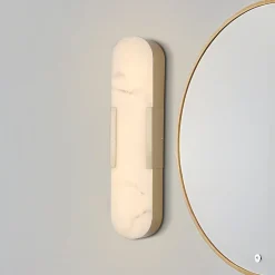 LED-væglampe til badeværelset Opaline Højde 50 cm guldfarvet metal/harpiks