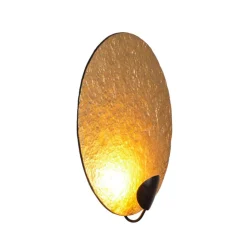LED-væglampe Traversa, skinnende guld, Ø 35 cm