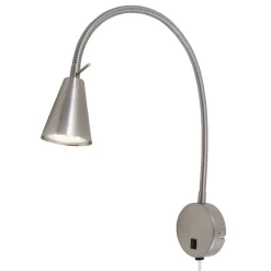LED-væglampe Tusa, nikkel, metal, 45 cm, fleksibel arm