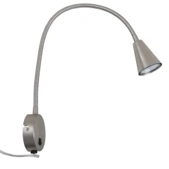 LED-væglampe Tusa, nikkel, metal, 45 cm, fleksibel arm
