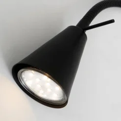 LED-væglampe Tusa, sort, metal, 45 cm, fleksibel arm