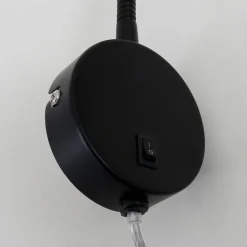 LED-væglampe Tusa, sort, metal, 45 cm, fleksibel arm