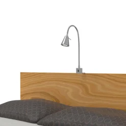 LED-væglampe Tuso, nikkel, sengemontering, metal