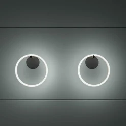 LED-væglampe Ulaop, en ring, sort