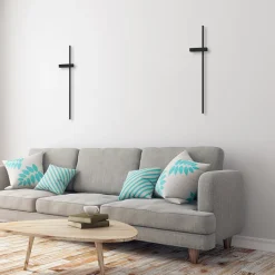 LED-væglampe Vision, højde 90 cm, metal, sort, 3.000 K