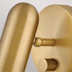 LED-vægspot Dax med lysdæmper, messing