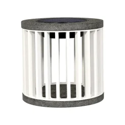 Les Jardins LED-solcellebordlampe Halo, hvid, aluminium/granit