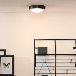 Lex loftlampe, rund, Ø 25 cm, sort