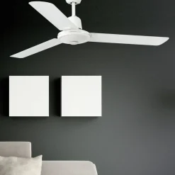 Lige hvid loftventilator ECO INDUS