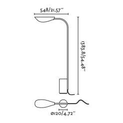 Liggera gulvlampe, sort, stål, højde 138,3 cm