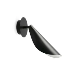 Liggera væglampe, sort, stål, bredde 10,3 cm