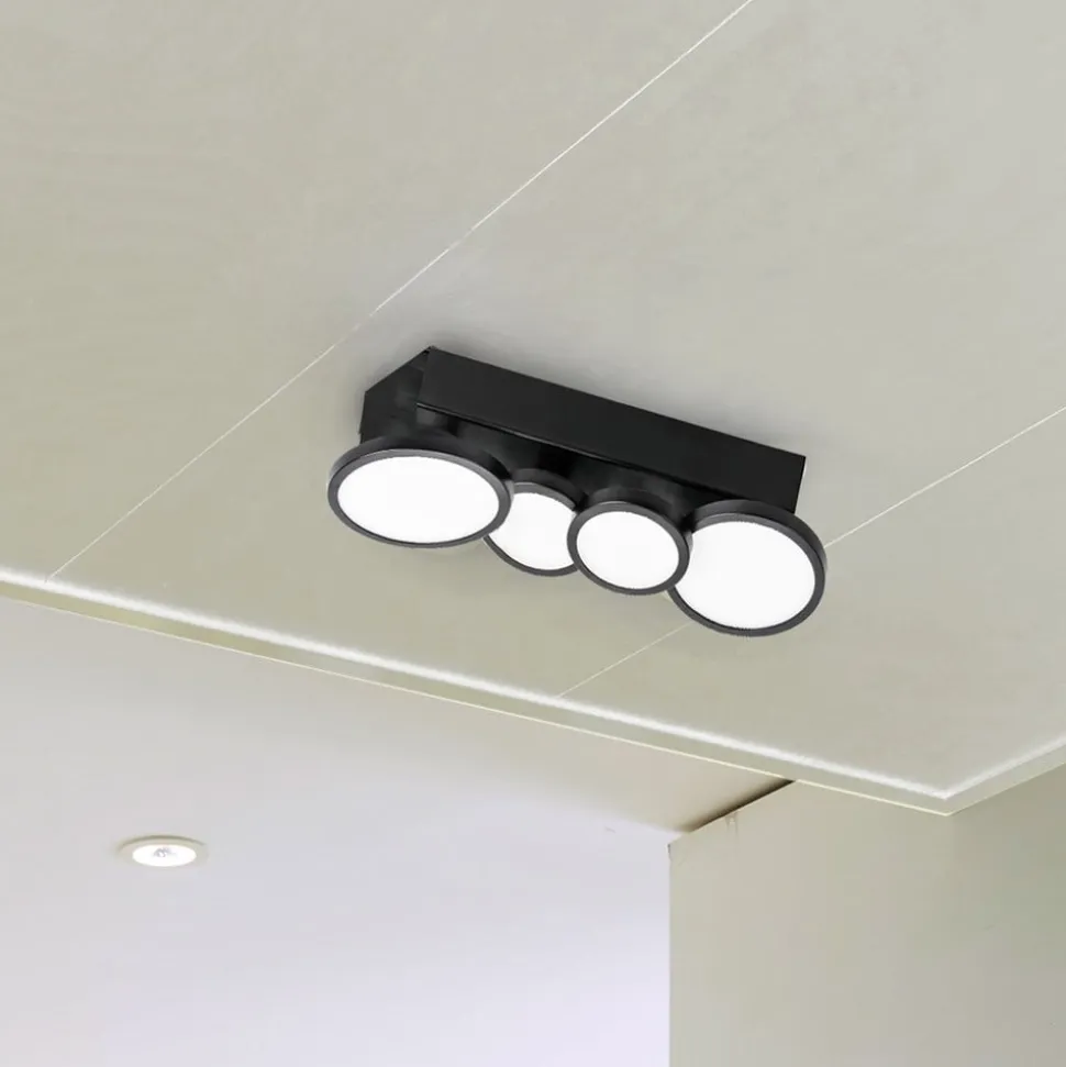 LIGHTME Aqua LED-loftlampe GU10 4 lyskilder sort