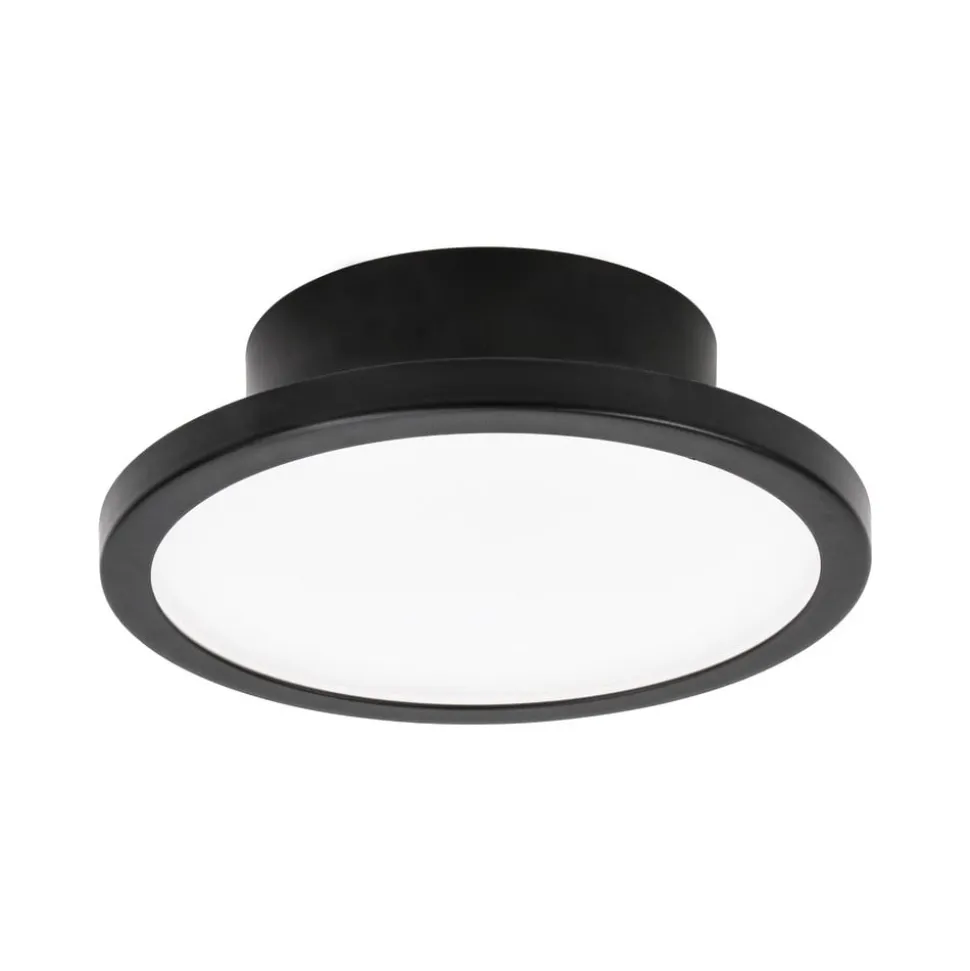 LIGHTME LED-loftslampe Aqua Ø 14,7 cm sort