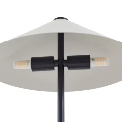 Lindby bordlampe Norvik, højde 35 cm, sort/grå, metal