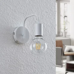 Lindby Erivana væglampe med afbryder, hvid