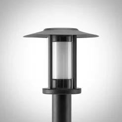 Lindby Gregory LED-vejlampe, 76 cm, sensor, mørkegrå, IP44