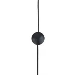 Lindby gulvlampe Yaelle, 146 cm høj, rattan, sort, E27