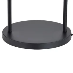 Lindby gulvlampe Yaelle, 146 cm høj, rattan, sort, E27