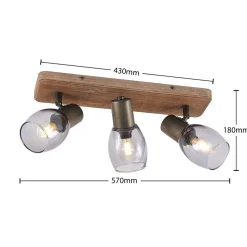 Lindby Ineska loftspot, 3 lyskilder, kantet