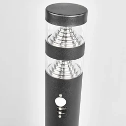 Lindby Lanea LED-vejlampe, 60 cm, sort, sensor, IP44