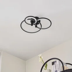 Lindby LED-loftlampe Sorma, sort, CCT, dæmpbar