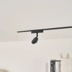 Lindby LED-spot 48 V Lumaro, sort, Ø 7,3 cm, aluminium, dæmpbar