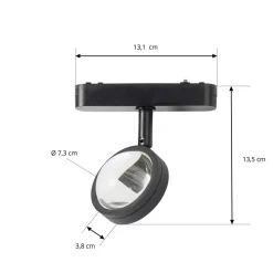 Lindby LED-spot 48 V Lumaro, sort, Ø 7,3 cm, aluminium, dæmpbar