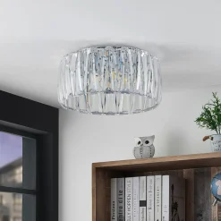 Lindby loftlampe Sofia, transparent, akryl, Ø 46cm