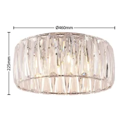 Lindby loftlampe Sofia, transparent, akryl, Ø 46cm