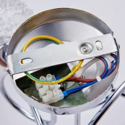 Lindby loftlampe Ticino, Ø 40 cm, krom, glas, metal