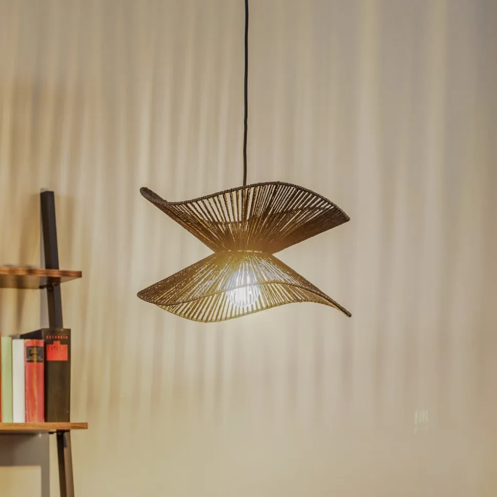 Lindby pendel Valdorin, sort, papir, Ø 40 cm, E27