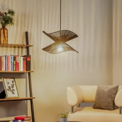 Lindby pendel Valdorin, sort, papir, Ø 40 cm, E27