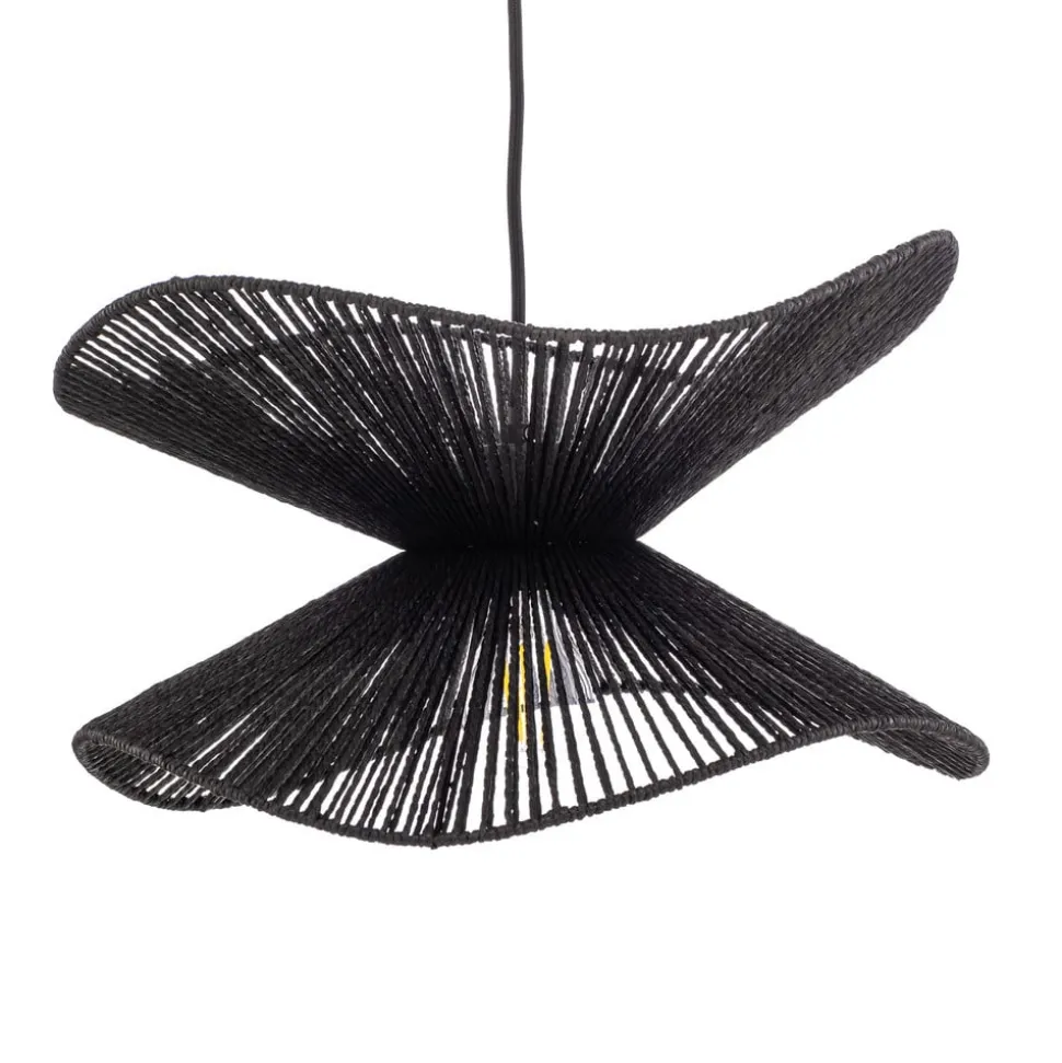 Lindby pendel Valdorin, sort, papir, Ø 40 cm, E27