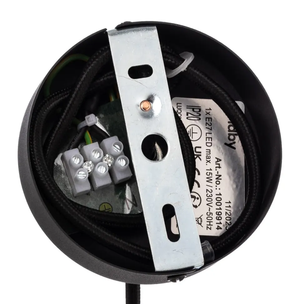 Lindby pendel Valdorin, sort, papir, Ø 40 cm, E27