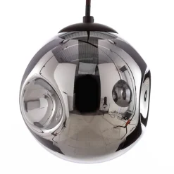 Lindby pendel Valentina, E14, 4-lys, røgfarvet grå, glas