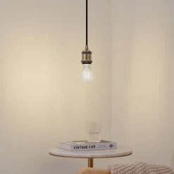 Lindby pendellampe Hattie, messing, Ø 5 cm, metal, E27