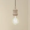 Lindby pendellampe Hattie, beige, Ø 5 cm, metal E27