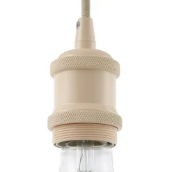Lindby pendellampe Hattie, beige, Ø 5 cm, metal E27