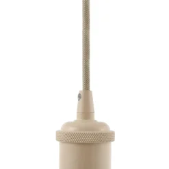 Lindby pendellampe Hattie, beige, Ø 5 cm, metal E27