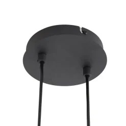 Lindby pendellampe Isamer, smoke grey/amber, 130 cm, globe