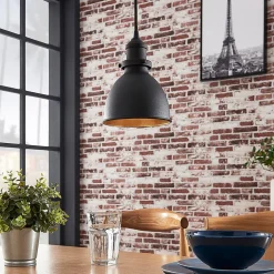 Lindby pendellampe Jasminka, sort/guld, metal, 1 lyskilde.