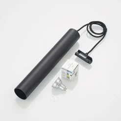 Lindby pendellampe Linaro, 40 cm, sort, 1-faset, GU10