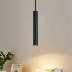 Lindby pendellampe Linaro, 40 cm, sort, 1-faset, GU10