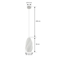 Lindby pendellampe Nuvia, Ø 15,5 cm, hvid, 3D-print