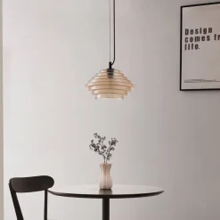 Lindby pendellampe Orliana, Ø 35 cm, ravfarvet, glas